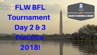 Bass Fishing Tournament on the Potomac River FLW BFL day 2 and 3 practice!