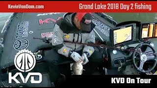 KVD Live fishing – Grand Lake – Bassmaster Elite Series 2018 – Day 2 part 2