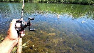 ULTRA CLEAR Pond Fishing for Spawning Bass!!!