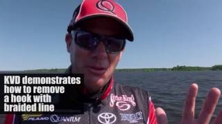 Kevin VanDam demonstrates how to remove a hook with braided line