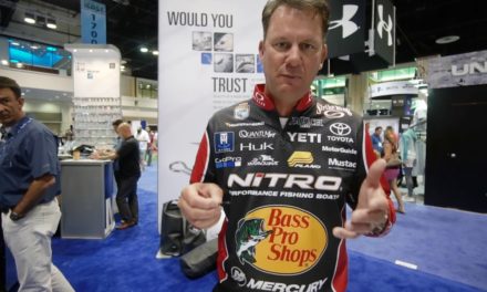 Kevin Van Dam introduces the Mustad Ned Heads finesse jig heads at ICAST 2017