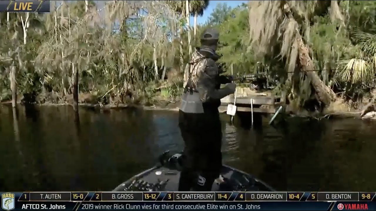 Bassmaster St. Johns River Drew Cook coaxes a bed fish to bite
