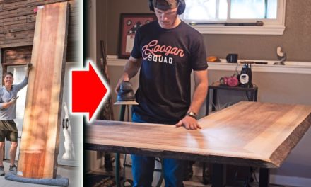 LakeForkGuy – DIY Standing Desk with HUGE TIGER WOOD SLAB!