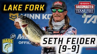 Bassmaster – Seth Feider lands a 9-9 Giant at Fork (Could win a Truck with this fish)