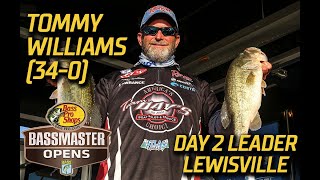 Bassmaster – Tommy Williams leads Day 2 with 34 pounds at Lewisville (Bassmaster Central Open)