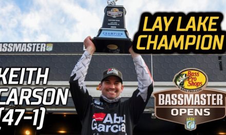Bassmaster – Keith Carson wins with 47 pounds, 1 ounce at Lay Lake (Bassmaster Eastern Open)