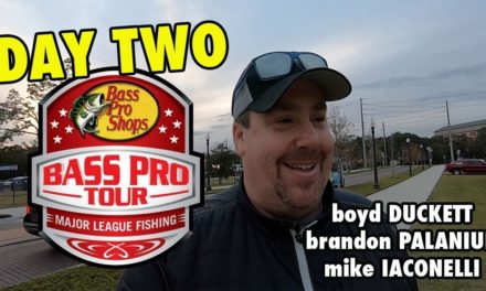 Major League Fishing Bass Pro Tour DAY TWO Weigh-in with Duckett, Palaniuk and Iaconelli Interviews
