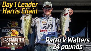 Bassmaster – Patrick Walters leads Day 1 of Basspro.com OPEN at Harris Chain with 24 pounds