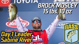 Bassmaster – Brock Mosley leads Day 1 at the Sabine River (15 lbs, 10 oz)