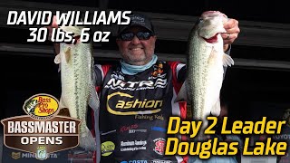 Bassmaster – David Williams leads Day 2 of Basspro.com OPEN at Douglas Lake with 30 pounds, 6 ounces