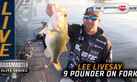 Bassmaster – Lee Livesay catches a 9 pounder on Championship day at Fork!