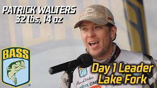 Bassmaster – Patrick Walters leads Day 1 at Lake Fork (32 lbs, 14 oz)