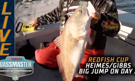 Bassmaster – Big movers on Day 2 (Heimes and Gibbs with a big keeper RedFish)