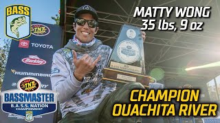 Bassmaster – Matty Wong wins 2021 B.A.S.S. Nation Championship on Ouachita River