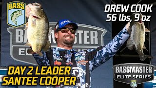 Bassmaster – Drew Cook maintains lead at Santee Cooper Lakes with 56 pounds, 9 ounces