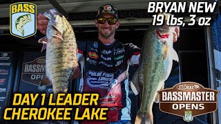 Bassmaster – Bryan New leads Day 1 of Bassmaster Open at Cherokee Lake (19 pounds, 3 ounces)