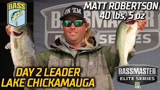Bassmaster – Matt Robertson leads Day 2 at Lake Chickamauga with 40 pounds, 5 ounces (Bassmaster Elite Series)