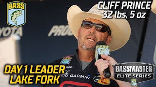 Bassmaster – Cliff Prince leads Day 1 at Lake Fork with 32 pounds, 5 ounces (Bassmaster Elite Series)