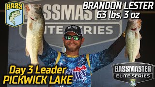 Bassmaster – Brandon Lester leads Day 3 at Pickwick Lake with 63 pounds, 3 ounces (Bassmaster Elite Series)