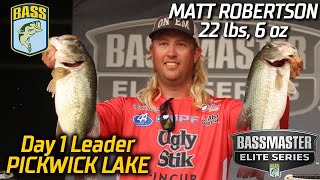 Bassmaster – Matt Robertson leads Day 1 at Pickwick Lake with 22 pounds, 6 ounces (Bassmaster Elite Series)