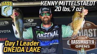 Bassmaster – Kenny Mittelstaedt leads Day 1 of Bassmaster Open at Oneida Lake (20 pounds, 7 ounces)