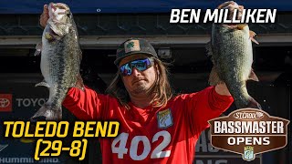 Bassmaster – Bassmaster OPEN: Ben Milliken leads Day 1 at Toledo Bend with 29 pounds, 8 ounces