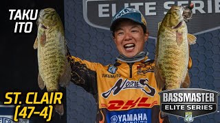 Bassmaster – Taku Ito leads Day 2 of Bassmaster Elite at Lake St. Clair with 47 pounds, 4 ounces