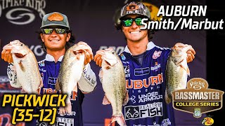 Bassmaster – Smith and Marbut (Auburn University) lead Day 2 of Bassmaster College Championship at Pickwick