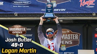Bassmaster – Josh Butler wins 2024 Bassmaster OPEN at Logan Martin Lake with 49 pounds