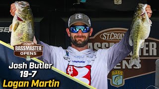 Bassmaster – OPEN: Josh Butler leads Day 1 at Logan Martin Lake with 19 pounds, 7 ounces