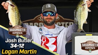 Bassmaster – OPEN: Josh Butler leads Day 2 at Logan Martin Lake with 34 pounds, 12 ounces